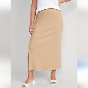 Old Navy Camel Brown Knit Sweater Maxi Skirt Size XXL